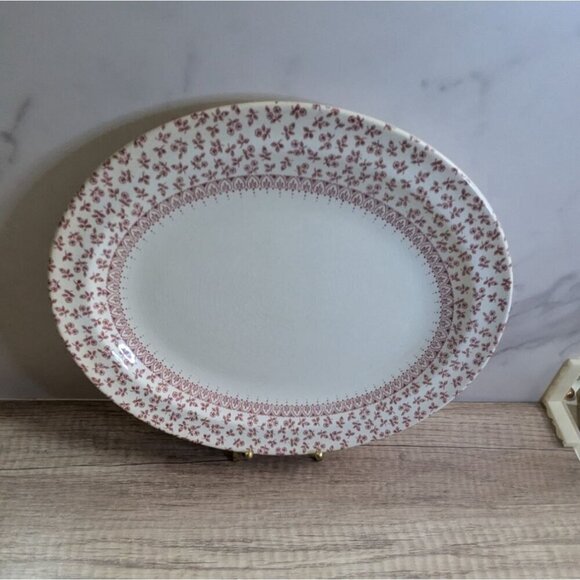 Vintage English Ironstone Tableware "Provence Red" Oval Platter 11.5" x 9" " - Picture 2 of 6